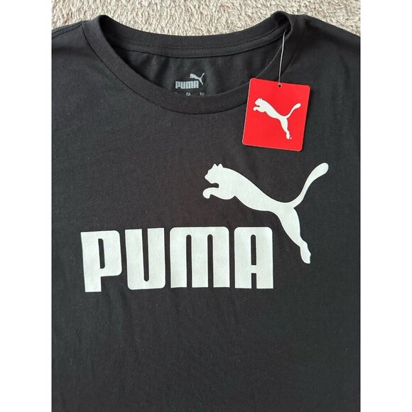 Puma Essentials Logo Crew Neck Short Sleeve T-Shirt Mens Black Size S 586449 New - Picture 5 of 14